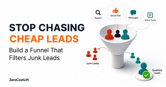 Lead generation funnel filtering junk leads into qualified prospects