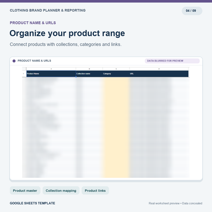 Clothing Brand Annual Planner, Marketing Calendar & Sales Dashboard